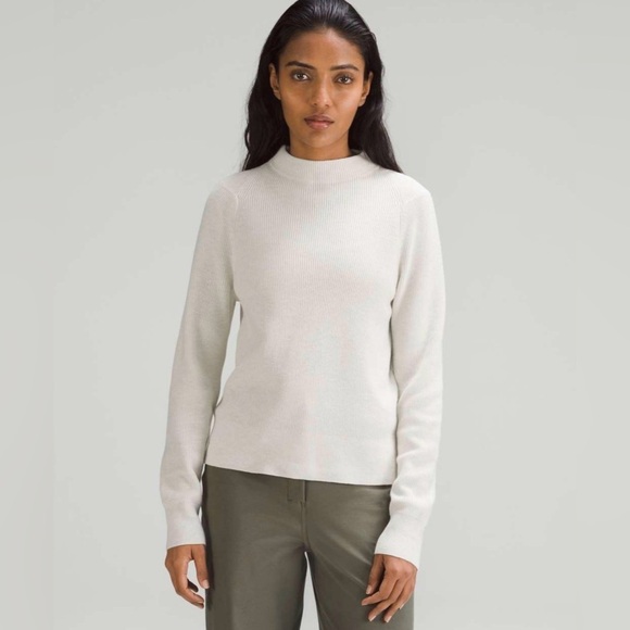 lululemon athletica Sweaters - Lululemon Boxy Cotton-Blend Sweater Heathered Bone Cream sz est 8-10
